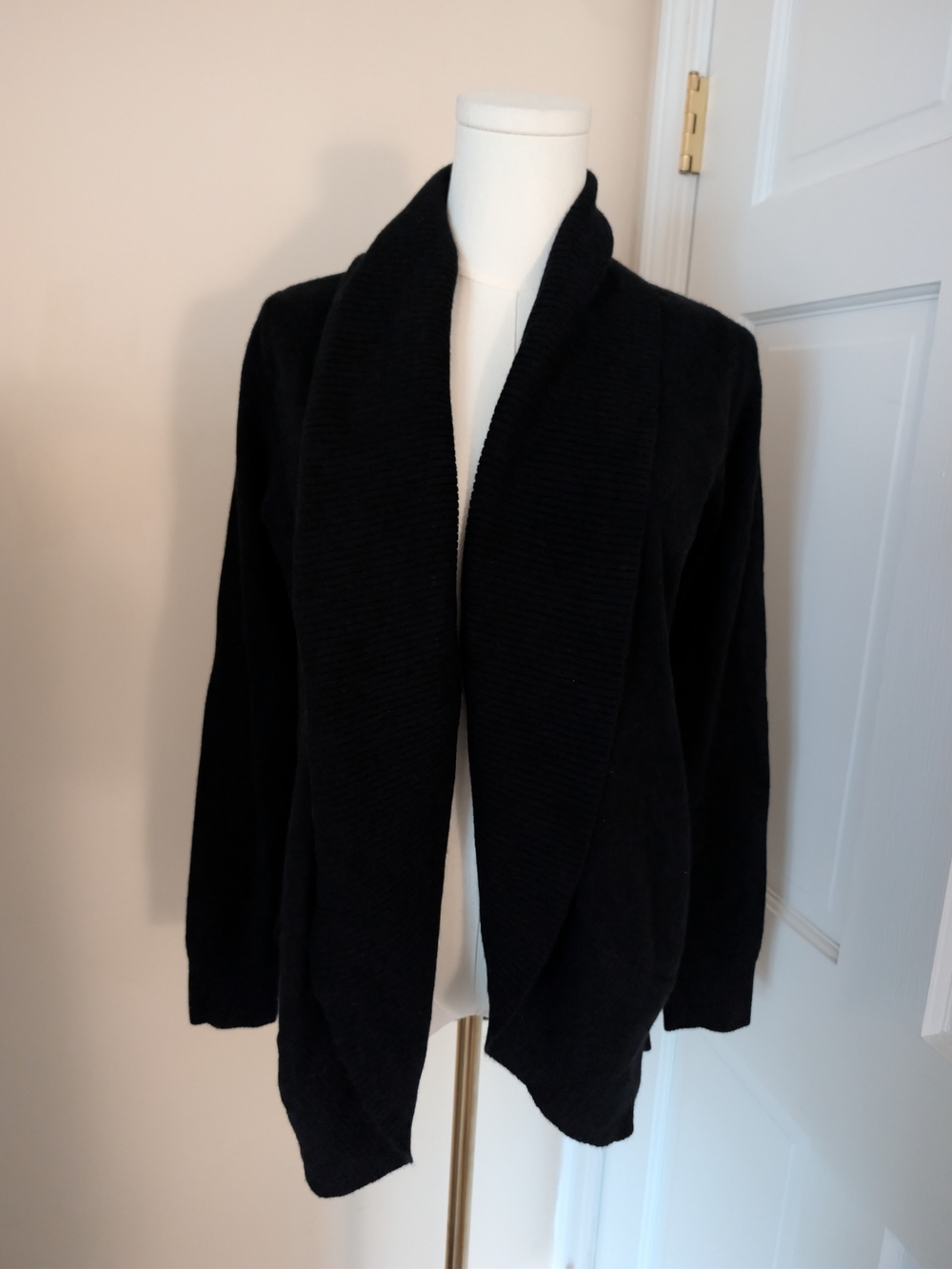 NWT Quince 100% Mongolian Cashmere Open Front Cardigan Sweater Black S